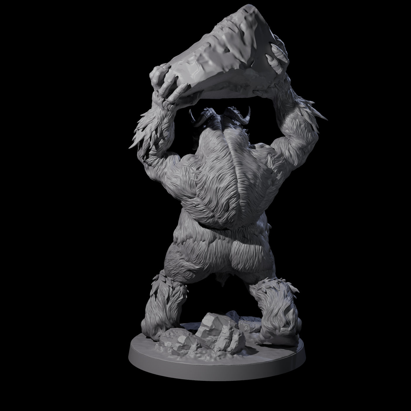 Yeti Stonehurler A Miniature for Dungeons and Dragons, Pathfinder or other TTRPGs