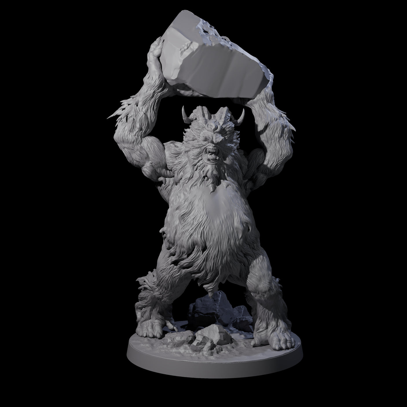 Yeti Stonehurler A Miniature for Dungeons and Dragons, Pathfinder or other TTRPGs