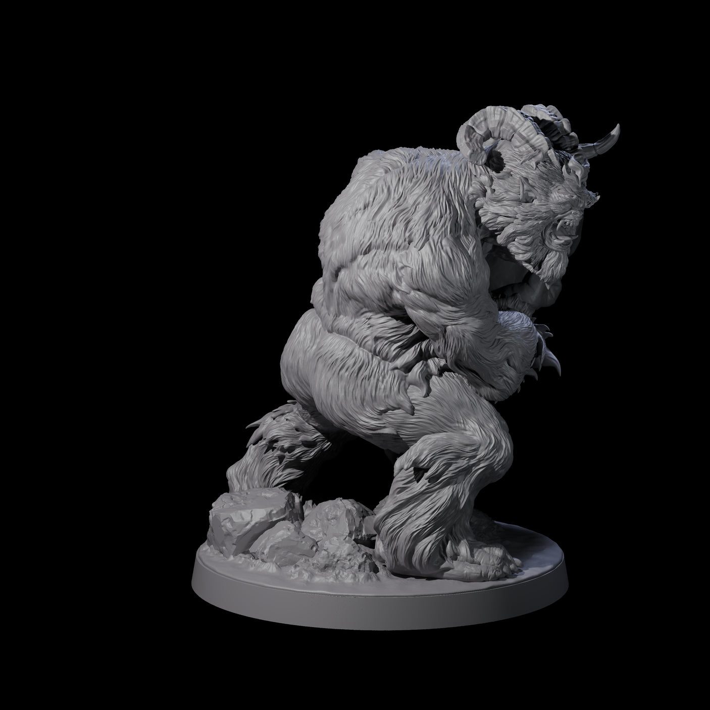 Yeti Stonehurler C Miniature for Dungeons and Dragons, Pathfinder or other TTRPGs