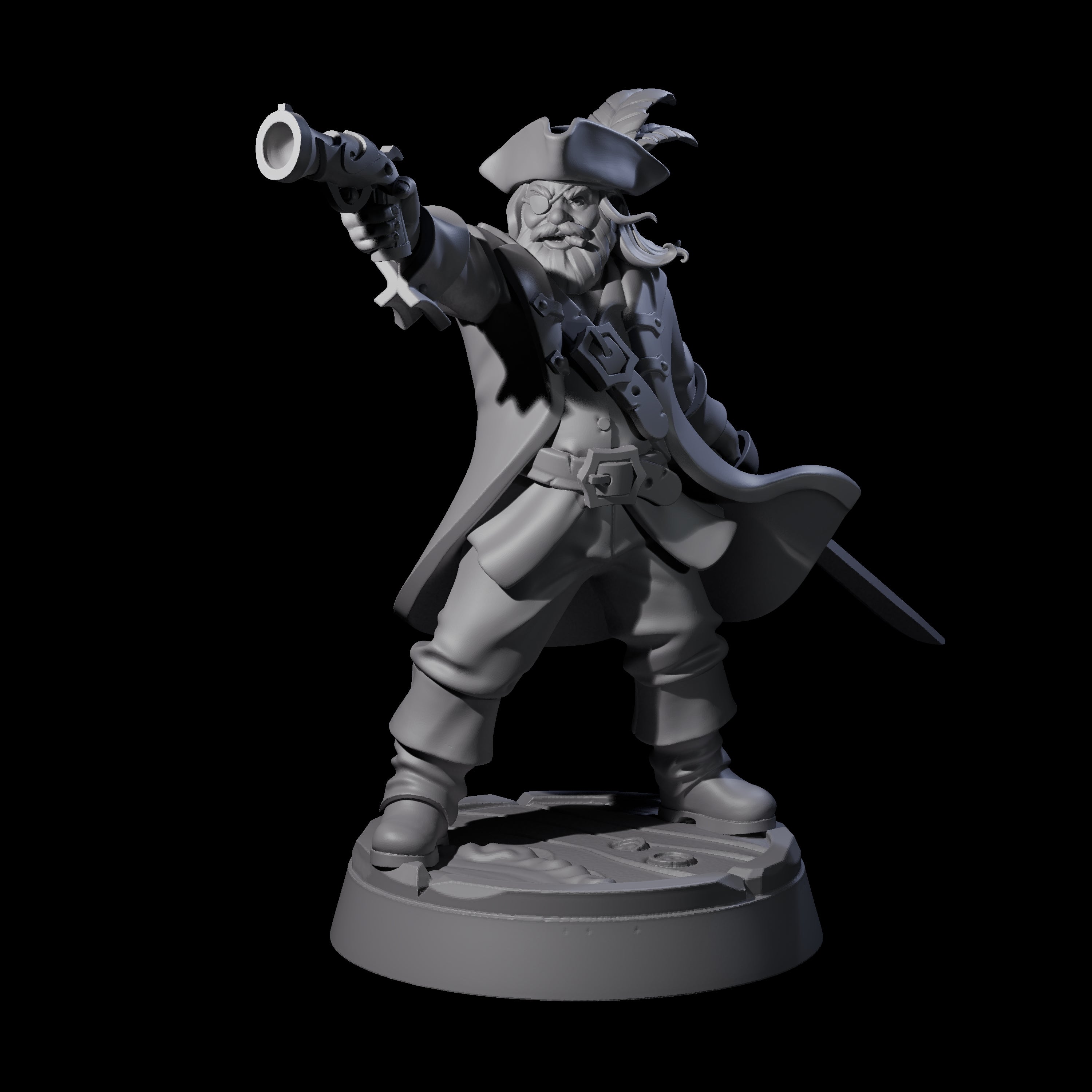 Yo-Hoing Human Captain Miniature for Dungeons and Dragons, Pathfinder or other TTRPGs