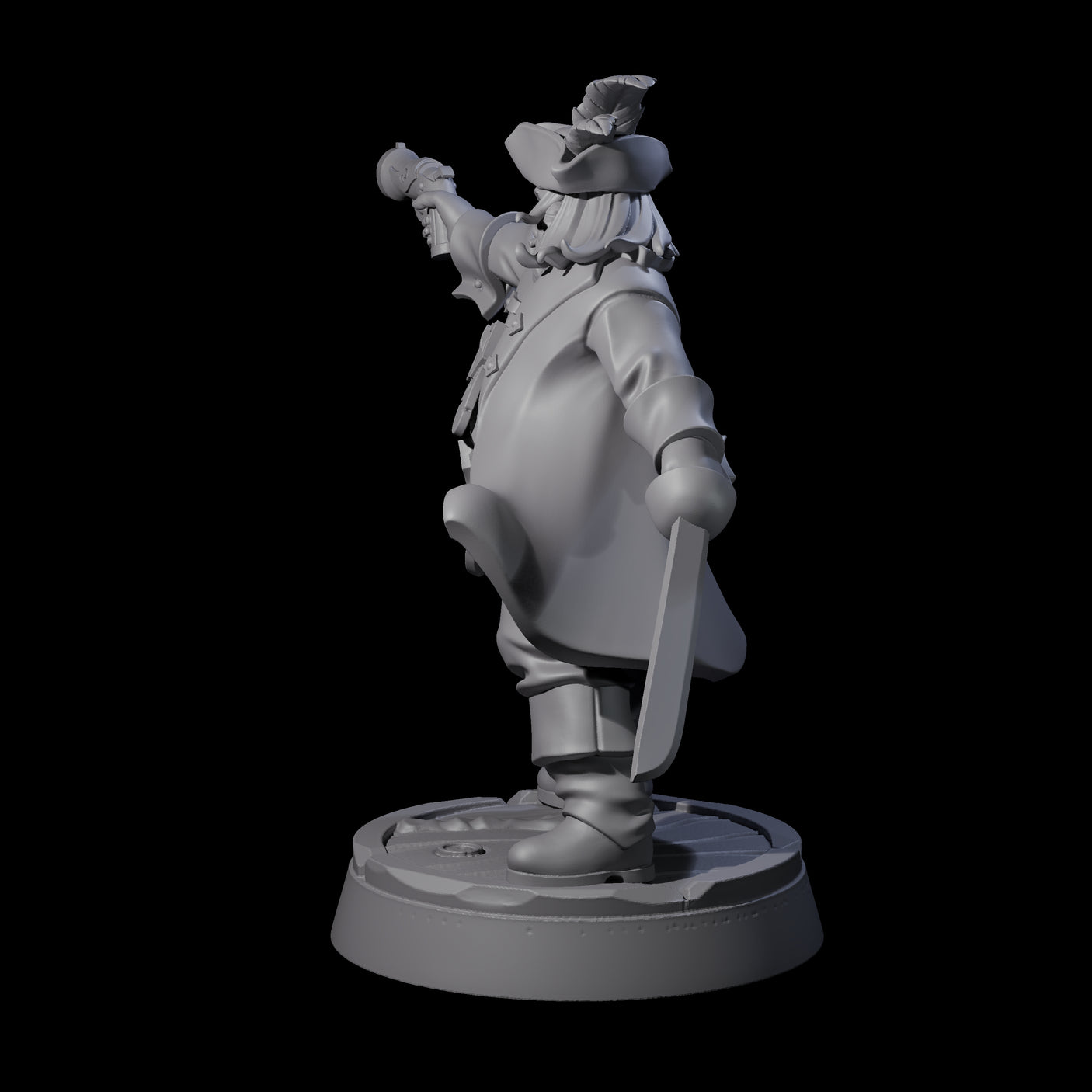 Yo-Hoing Human Captain Miniature for Dungeons and Dragons, Pathfinder or other TTRPGs