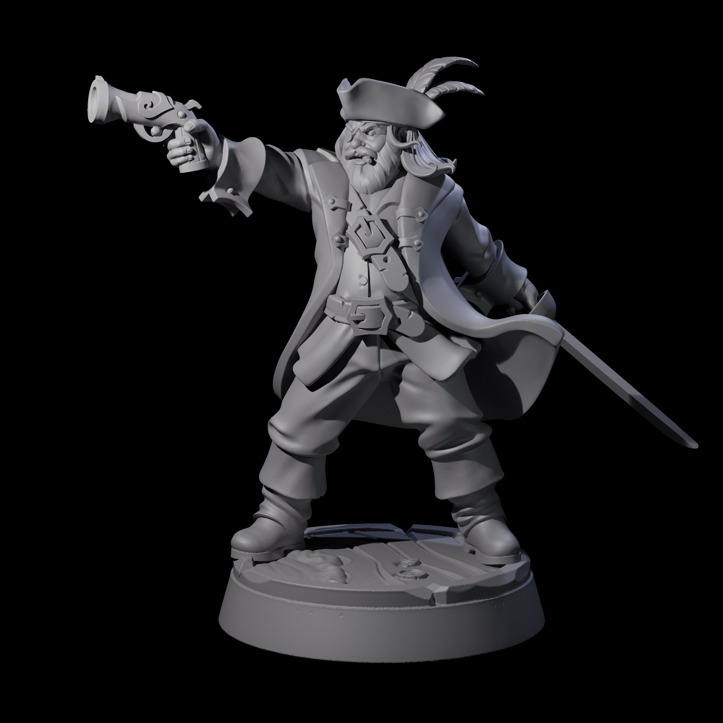 Yo-Hoing Human Captain Miniature for Dungeons and Dragons, Pathfinder or other TTRPGs
