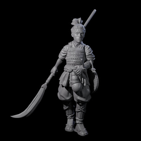 Young Apprentice Samuari Miniature for Dungeons and Dragons, Pathfinder or other TTRPGs