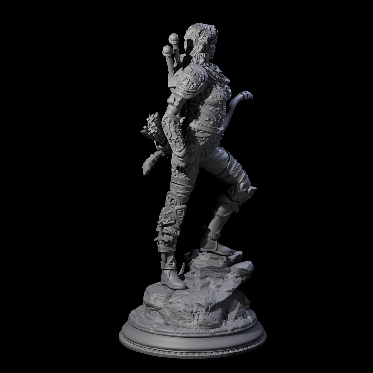 Young Elf Hunter Miniature for Dungeons and Dragons, Pathfinder or other TTRPGs