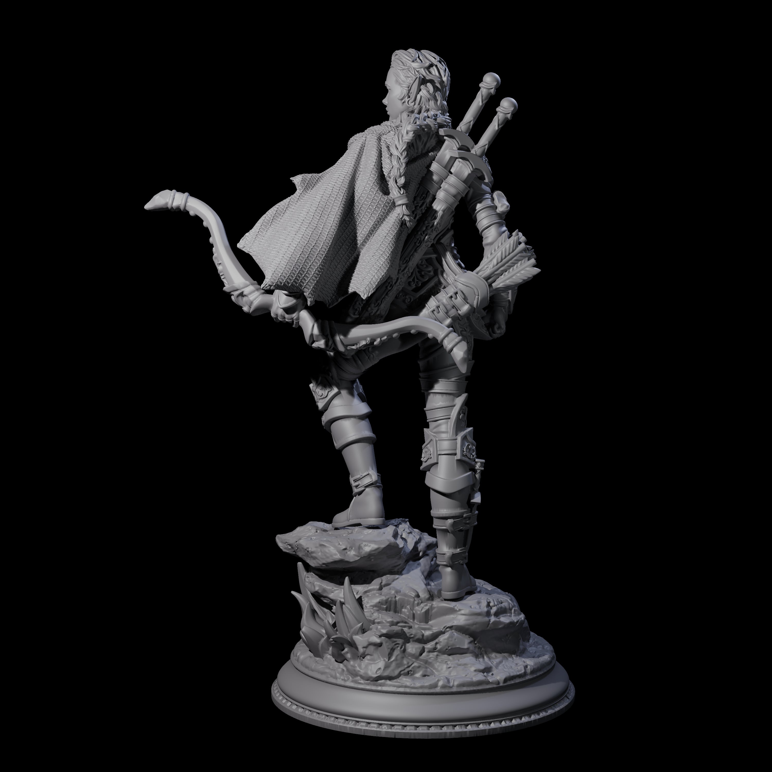 Young Elf Hunter Miniature for Dungeons and Dragons, Pathfinder or other TTRPGs