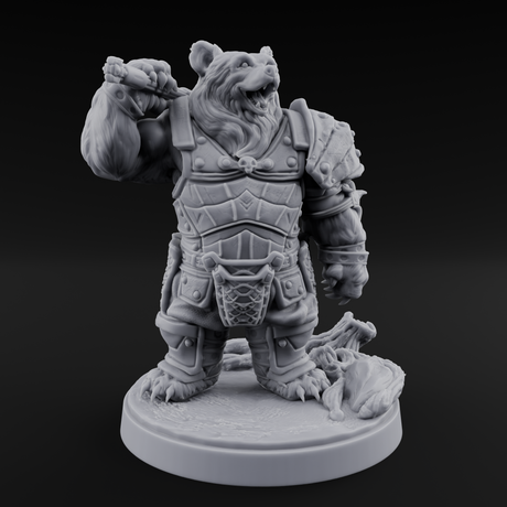 Young Ursine Knight Miniature for Dungeons and Dragons, Pathfinder or other TTRPGs
