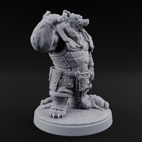 Young Ursine Knight Miniature for Dungeons and Dragons, Pathfinder or other TTRPGs