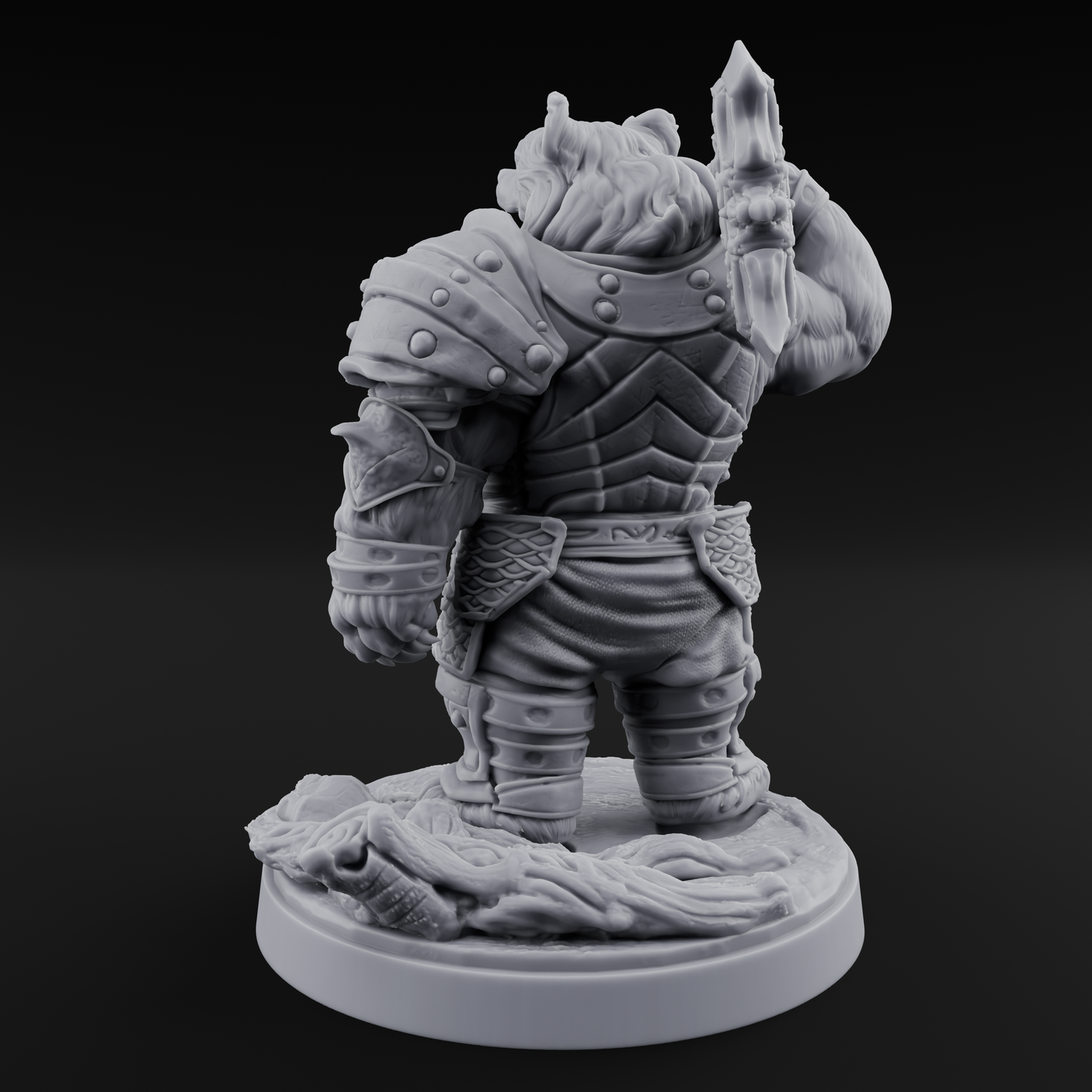 Young Ursine Knight Miniature for Dungeons and Dragons, Pathfinder or other TTRPGs
