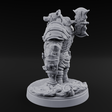 Young Ursine Knight Miniature for Dungeons and Dragons, Pathfinder or other TTRPGs