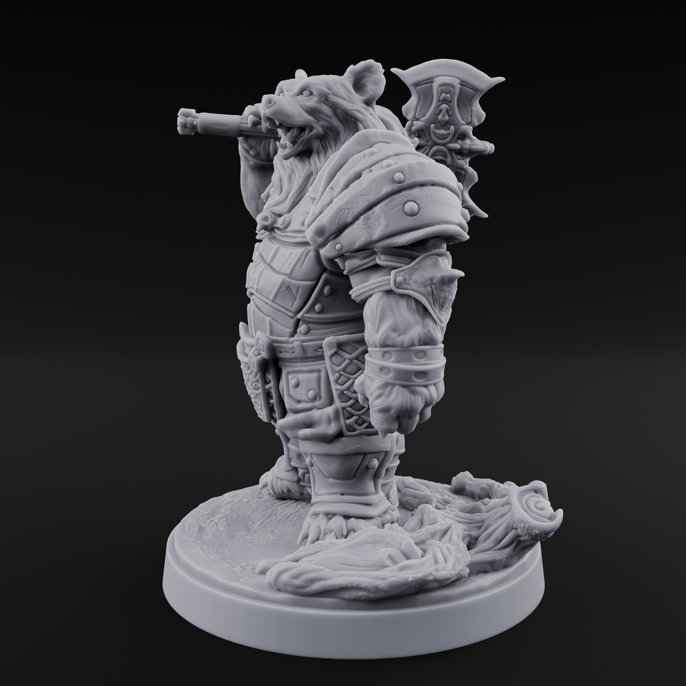 Young Ursine Knight Miniature for Dungeons and Dragons, Pathfinder or other TTRPGs