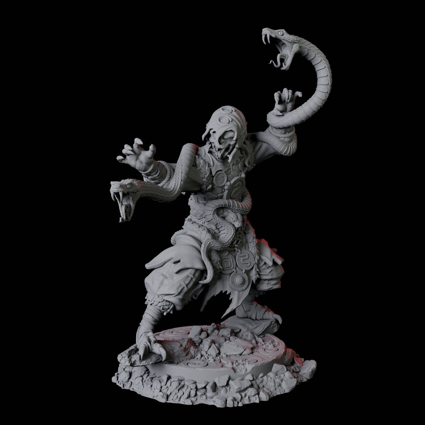 Yuan-Ti Snake Charmer D Miniature for Dungeons and Dragons, Pathfinder or other TTRPGs