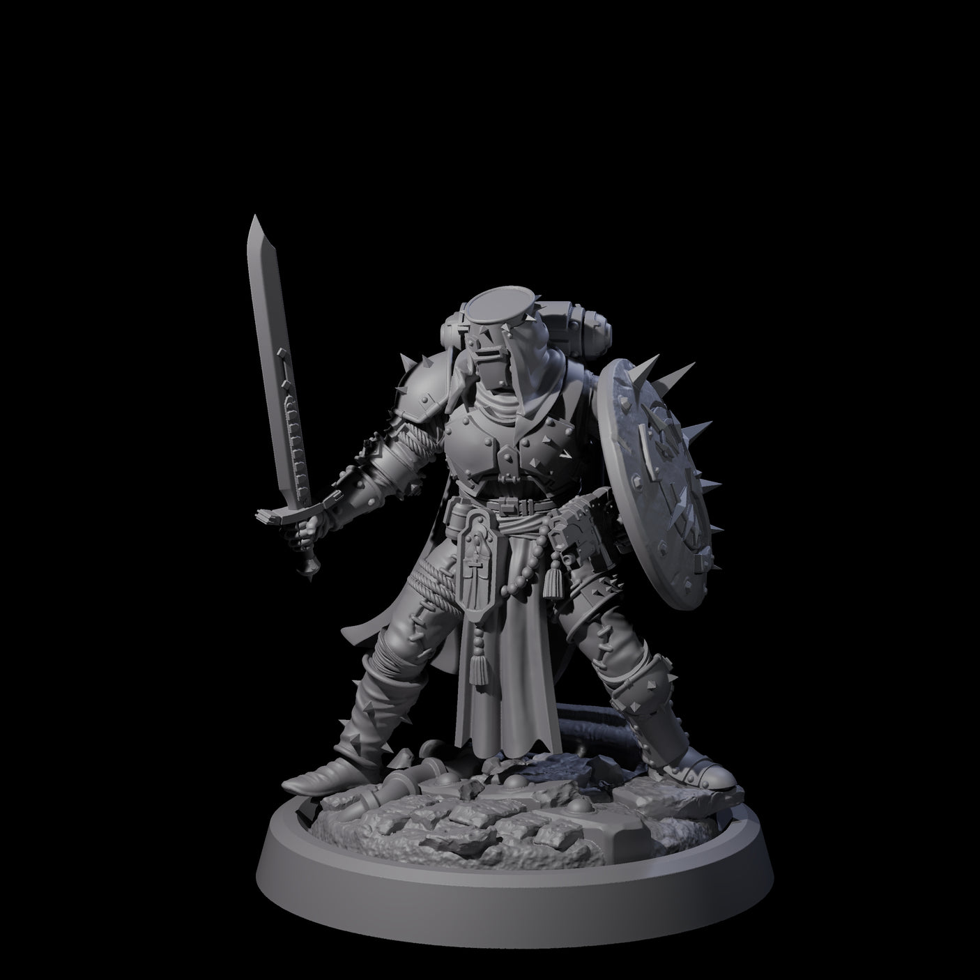 Zealous Human Crusader D Miniature for Dungeons and Dragons, Pathfinder or other TTRPGs