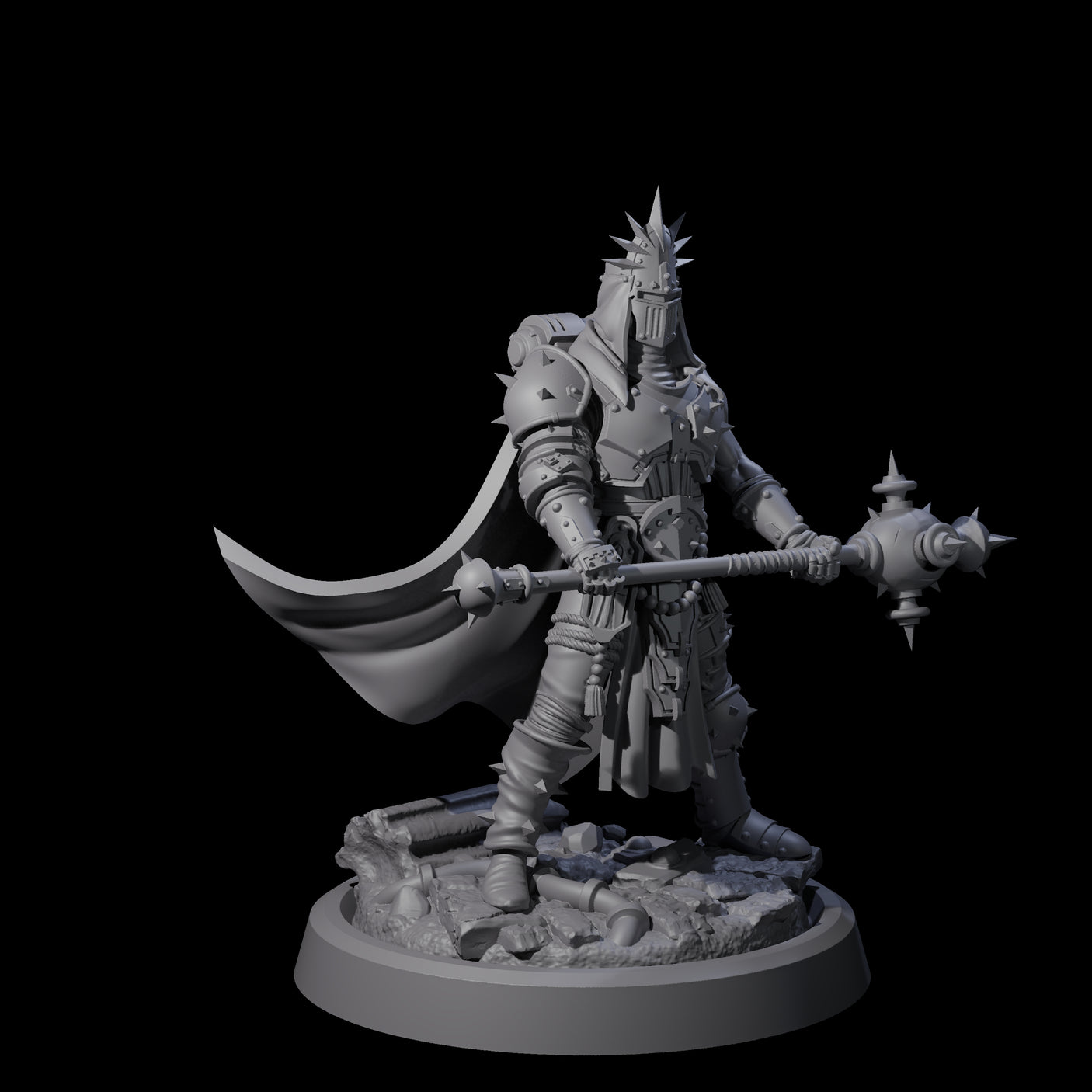 Zealous Human Crusader E Miniature for Dungeons and Dragons, Pathfinder or other TTRPGs