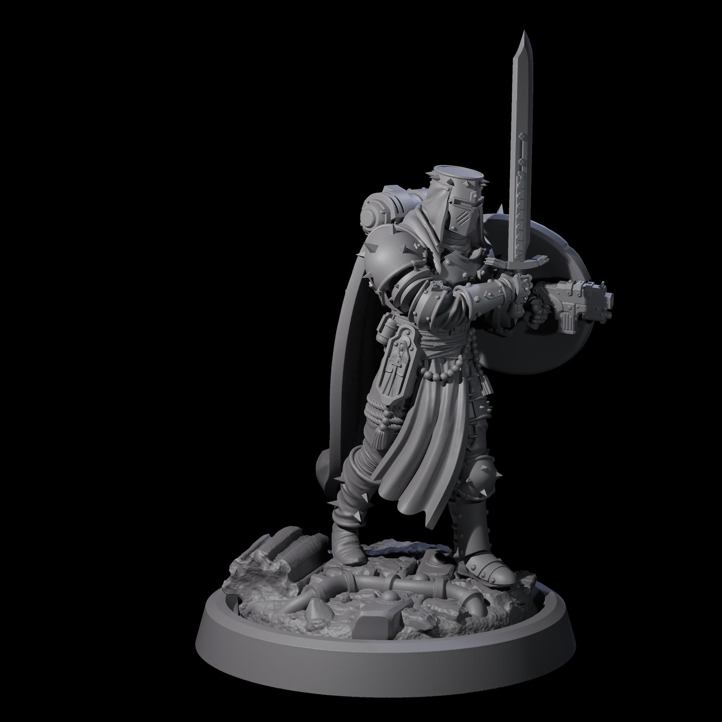 Zealous Human Crusaders Miniature for Dungeons and Dragons, Pathfinder or other TTRPGs