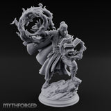 Swirling Flames Human Wizard Miniature for Dungeons and Dragons, Pathfinder or other TTRPGs