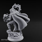 Swirling Flames Human Wizard Miniature for Dungeons and Dragons, Pathfinder or other TTRPGs