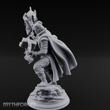 Swirling Flames Human Wizard Miniature for Dungeons and Dragons, Pathfinder or other TTRPGs