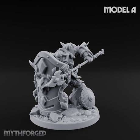 Heavy Shielded Demon Warriors Miniature for Dungeons and Dragons, Pathfinder or other TTRPGs