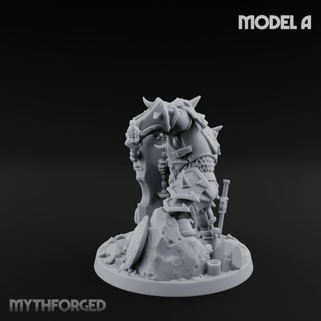 Heavy Shielded Demon Warriors A Miniature for Dungeons and Dragons, Pathfinder or other TTRPGs