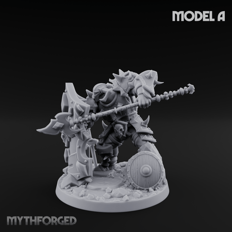 Heavy Shielded Demon Warriors A Miniature for Dungeons and Dragons, Pathfinder or other TTRPGs
