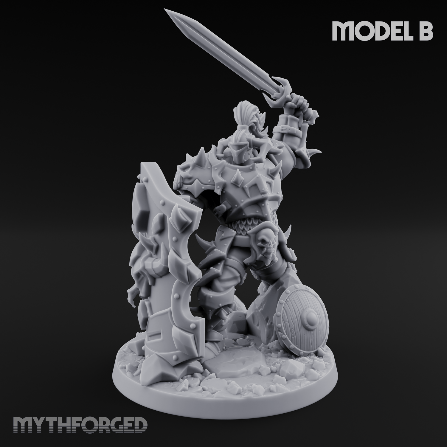 Heavy Shielded Demon Warriors Miniature for Dungeons and Dragons, Pathfinder or other TTRPGs