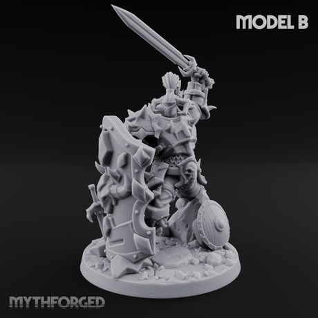 Heavy Shielded Demon Warriors Miniature for Dungeons and Dragons, Pathfinder or other TTRPGs