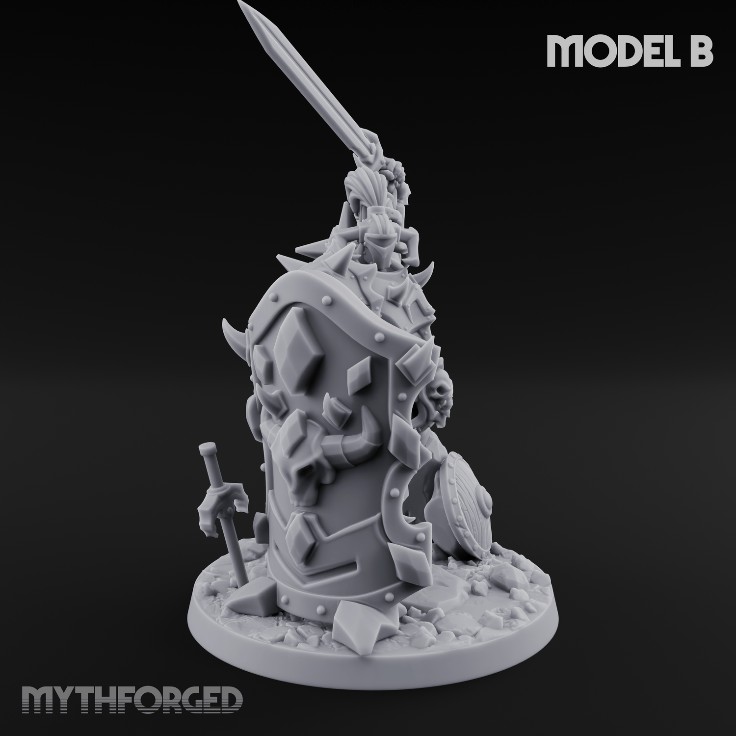 Heavy Shielded Demon Warriors Miniature for Dungeons and Dragons, Pathfinder or other TTRPGs