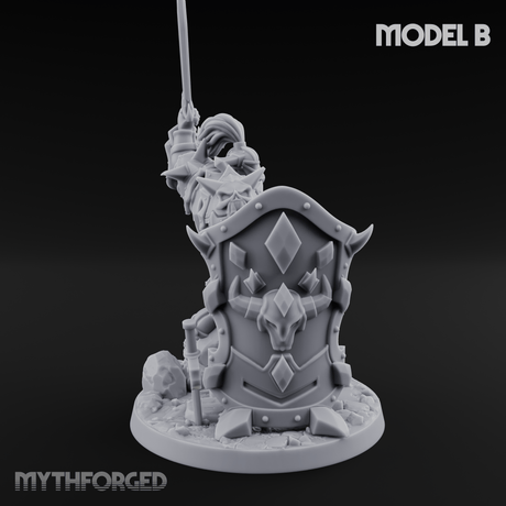 Heavy Shielded Demon Warriors B Miniature for Dungeons and Dragons, Pathfinder or other TTRPGs