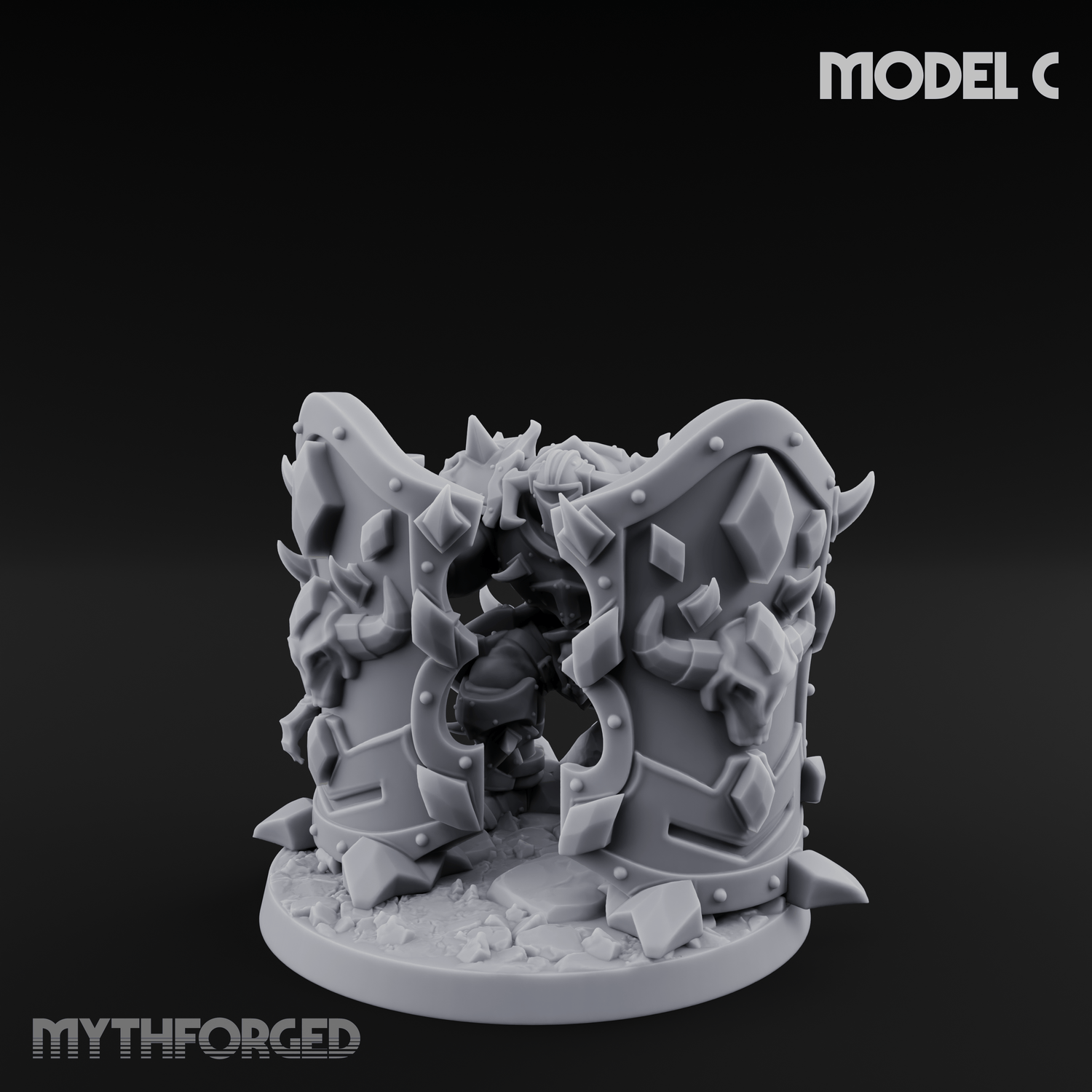 Heavy Shielded Demon Warriors Miniature for Dungeons and Dragons, Pathfinder or other TTRPGs