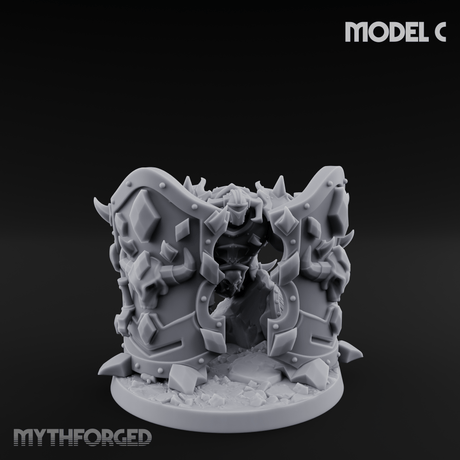 Heavy Shielded Demon Warriors Miniature for Dungeons and Dragons, Pathfinder or other TTRPGs