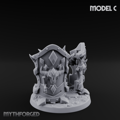 Heavy Shielded Demon Warriors C Miniature for Dungeons and Dragons, Pathfinder or other TTRPGs