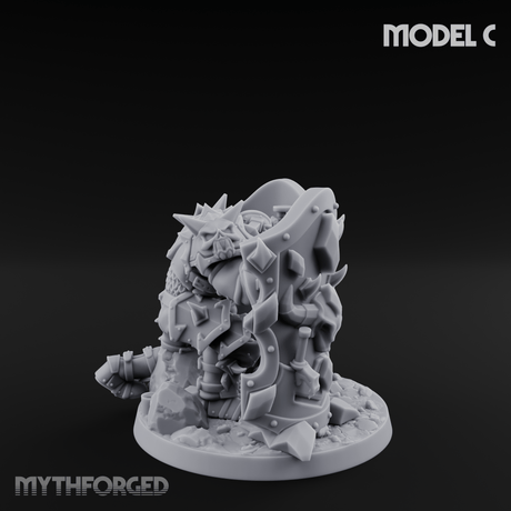 Heavy Shielded Demon Warriors C Miniature for Dungeons and Dragons, Pathfinder or other TTRPGs
