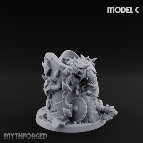 Heavy Shielded Demon Warriors C Miniature for Dungeons and Dragons, Pathfinder or other TTRPGs