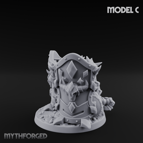 Heavy Shielded Demon Warriors C Miniature for Dungeons and Dragons, Pathfinder or other TTRPGs