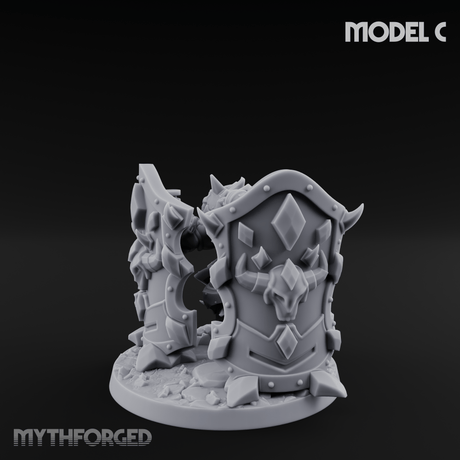 Heavy Shielded Demon Warriors C Miniature for Dungeons and Dragons, Pathfinder or other TTRPGs