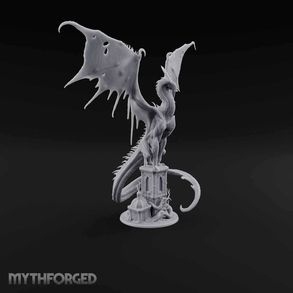 Halo Effect Spirit Dragon on Ruined Tower