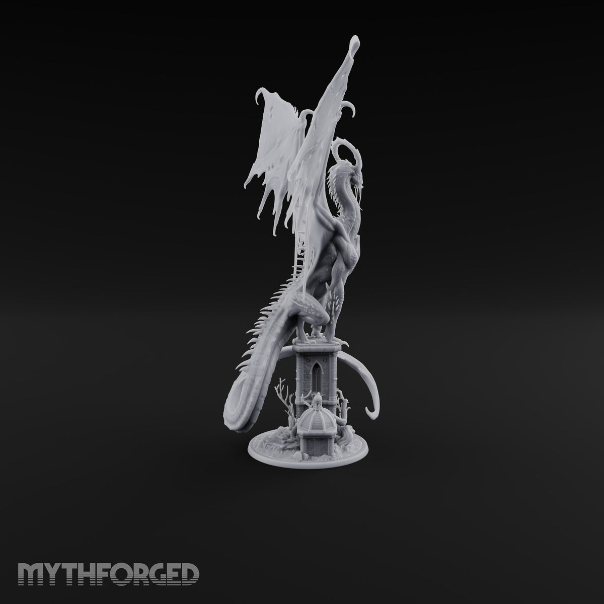 Halo Effect Spirit Dragon on Ruined Tower