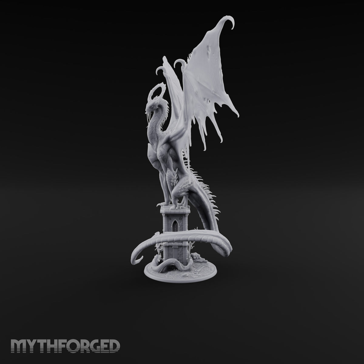 Halo Effect Spirit Dragon on Ruined Tower