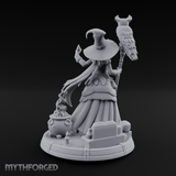 Cauldron Conjuring Human Witch Miniature for Dungeons and Dragons, Pathfinder or other TTRPGs