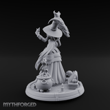 Cauldron Conjuring Human Witch Miniature for Dungeons and Dragons, Pathfinder or other TTRPGs