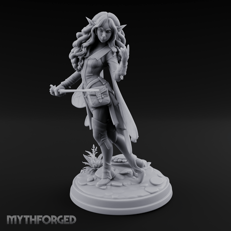 Hair Flowing Confident Elf Rogue Miniature for Dungeons and Dragons, Pathfinder or other TTRPGs