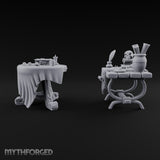Quill Dipped, Skull Watching Alchemist Work Tables