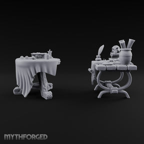 Quill Dipped, Skull Watching Alchemist Work Tables