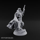 Unimpressed by Bones Underfoot Human Pistol Officer in Skull-Badged Greatcoat and Cape