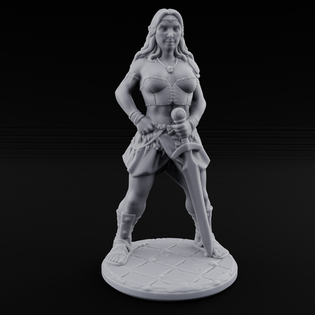 Hands On Hips Human Fighters Miniature for Dungeons and Dragons, Pathfinder or other TTRPGs
