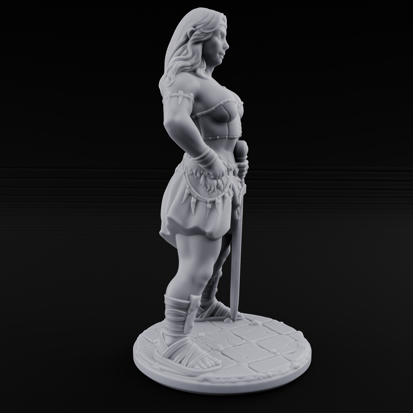 Hands On Hips Human Fighter A Miniature for Dungeons and Dragons, Pathfinder or other TTRPGs
