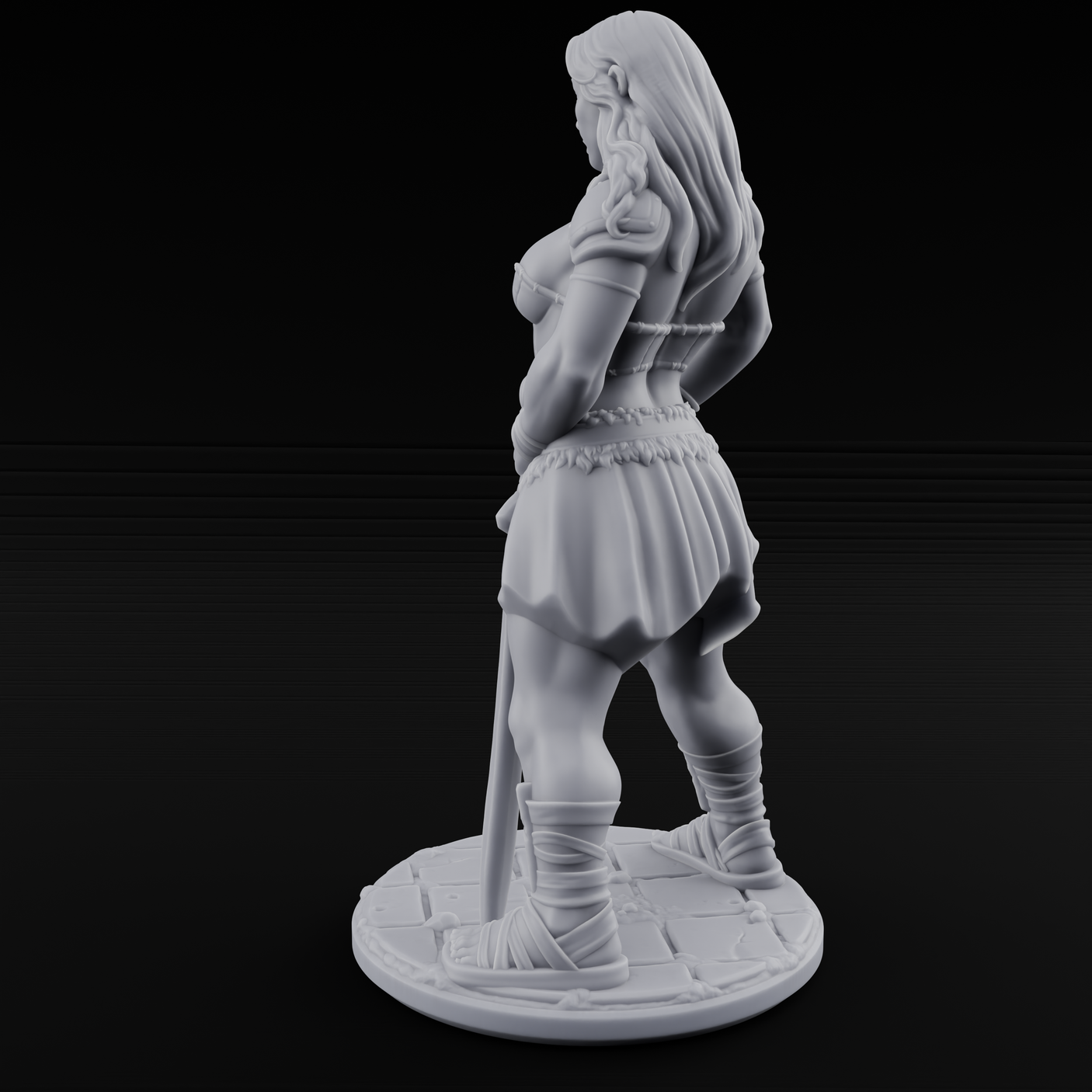 Hands On Hips Human Fighters Miniature for Dungeons and Dragons, Pathfinder or other TTRPGs