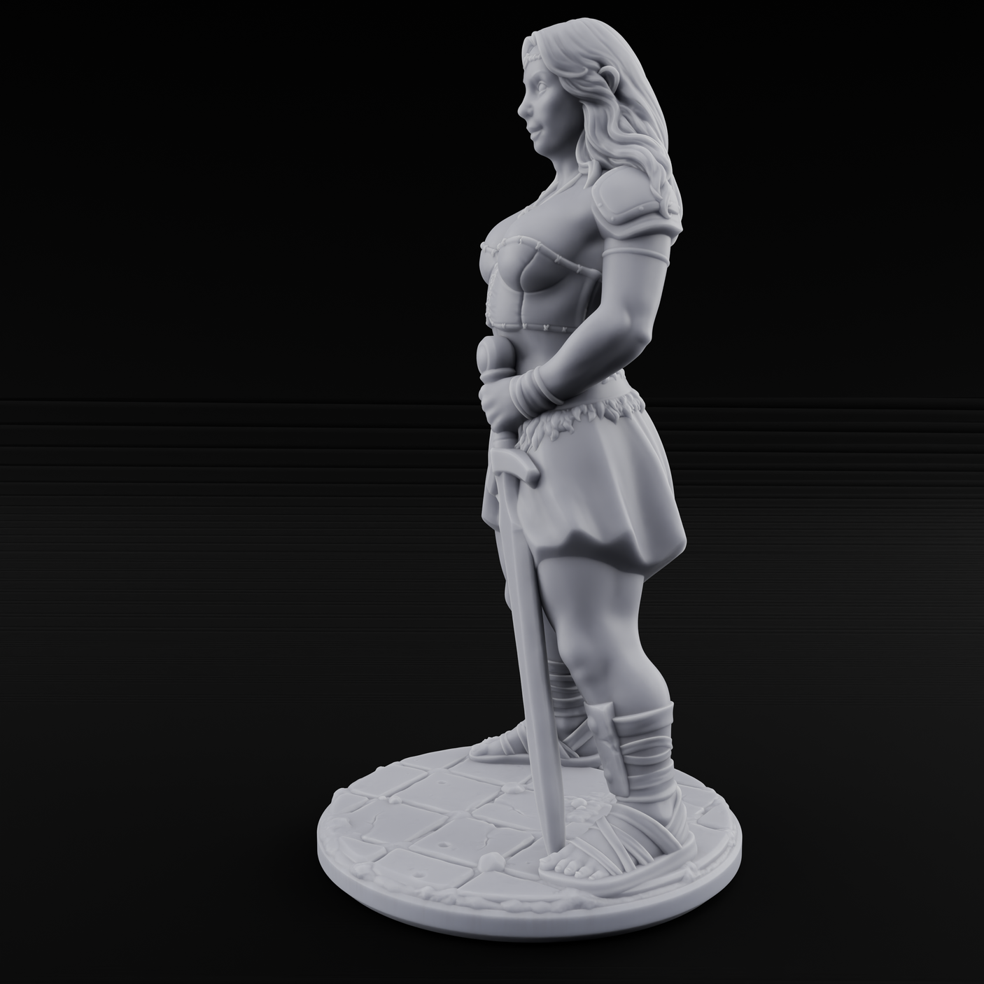 Hands On Hips Human Fighter A Miniature for Dungeons and Dragons, Pathfinder or other TTRPGs