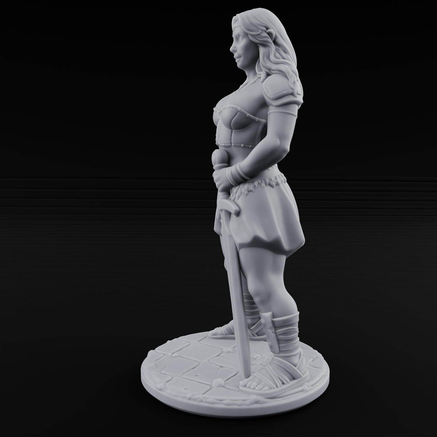 Hands On Hips Human Fighter A Miniature for Dungeons and Dragons, Pathfinder or other TTRPGs