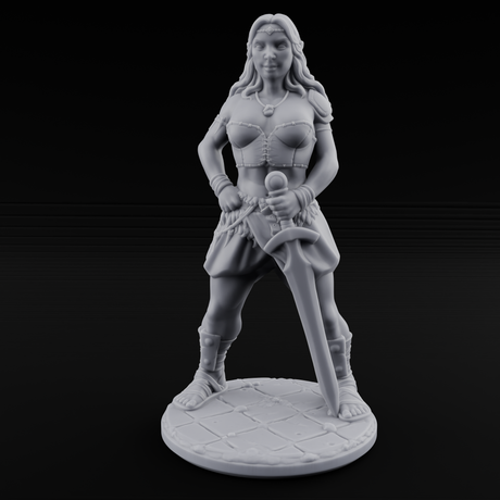 Hands On Hips Human Fighters Miniature for Dungeons and Dragons, Pathfinder or other TTRPGs